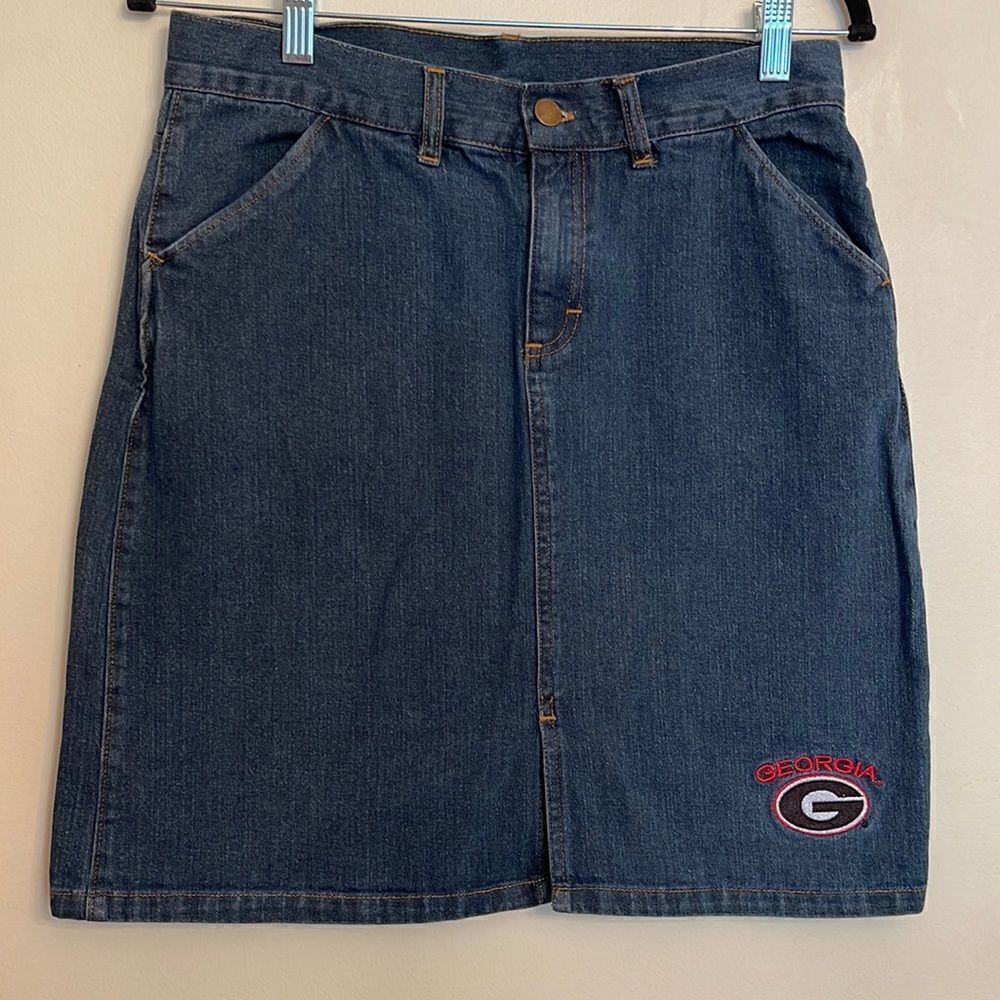 Red Oak Sportswear UGA Denim Mini Skirt